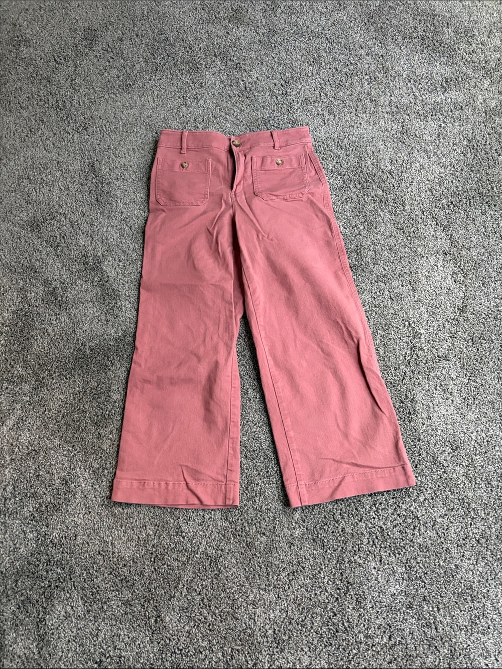 LOFT Girls Rose-Pink Wide Leg Corduroy Pants
